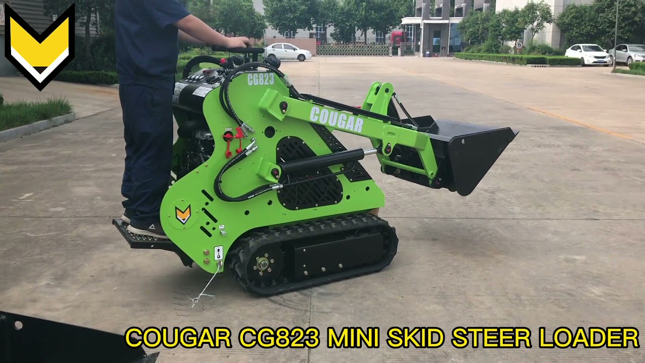 COUGAR CG823 Stand on walk behind track mini skid steer loaders with 4
