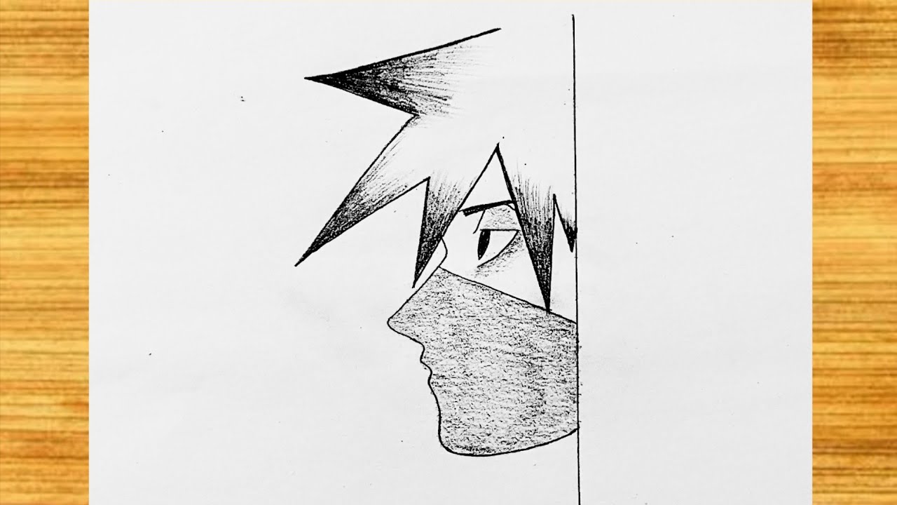 Easy Kakashi drawing for beginners | How to draw Kakashi Face Easy 