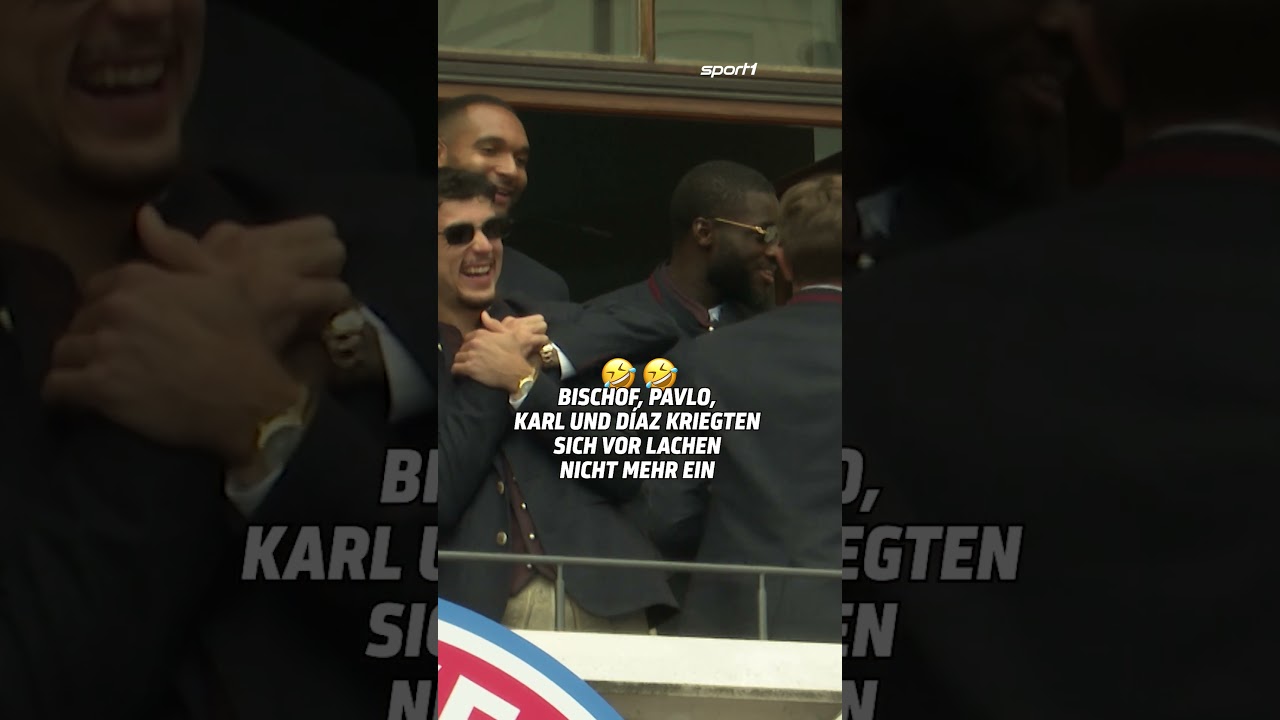 Bischof verarscht Diaz bei der Meisterfeier😅 #shorts #sport1 #fcbayern #bundesliga #fcb #fußball