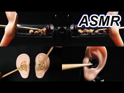 【ASMR】両耳同時に木製耳かきでコルク耳垢を耳掃除した音 　耳かき動画 　カリカリ音　音フェチ　耳かき音　귓바퀴 청소 　Earflap Cleaning　(No Talking）