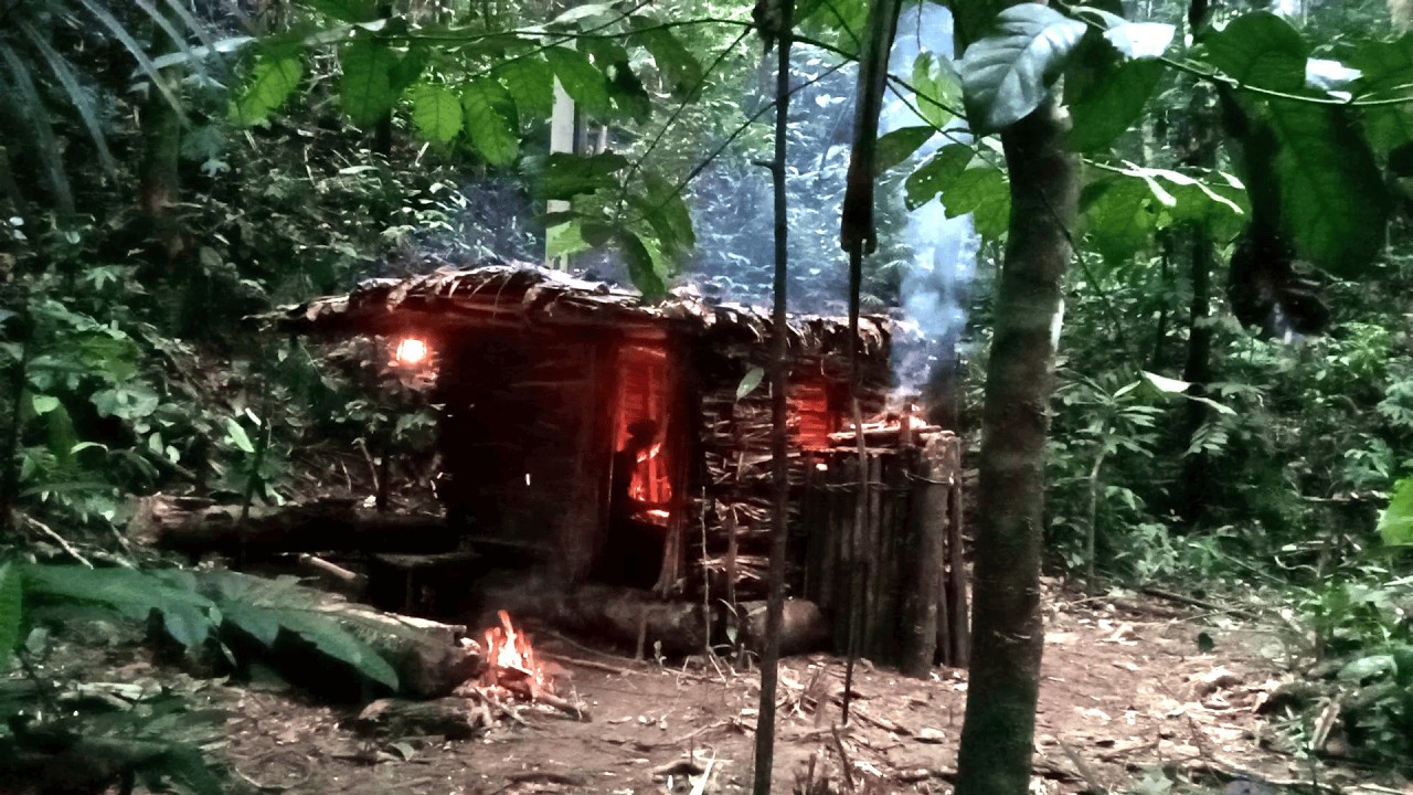 7 Days of Solo Survival, Building a Warm Shelter in the Rainy Season, Fishing, Bushcraft