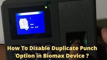 How To Disable Duplicate Punch Option in Biomax Attendance Machine | Biomax |