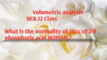 Numerical solution of Volumetric analysis 12 class.NEB part -8