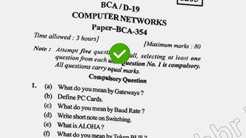 2019 KUK BCA 5th Sem Computer Networks Question Paper