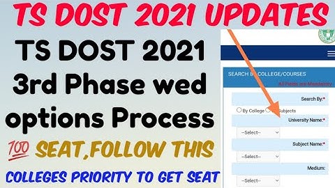 TS DOST 2021 3rd Phase Web options Process//Top Colleges priority//Follow this 💯 Seat- Don