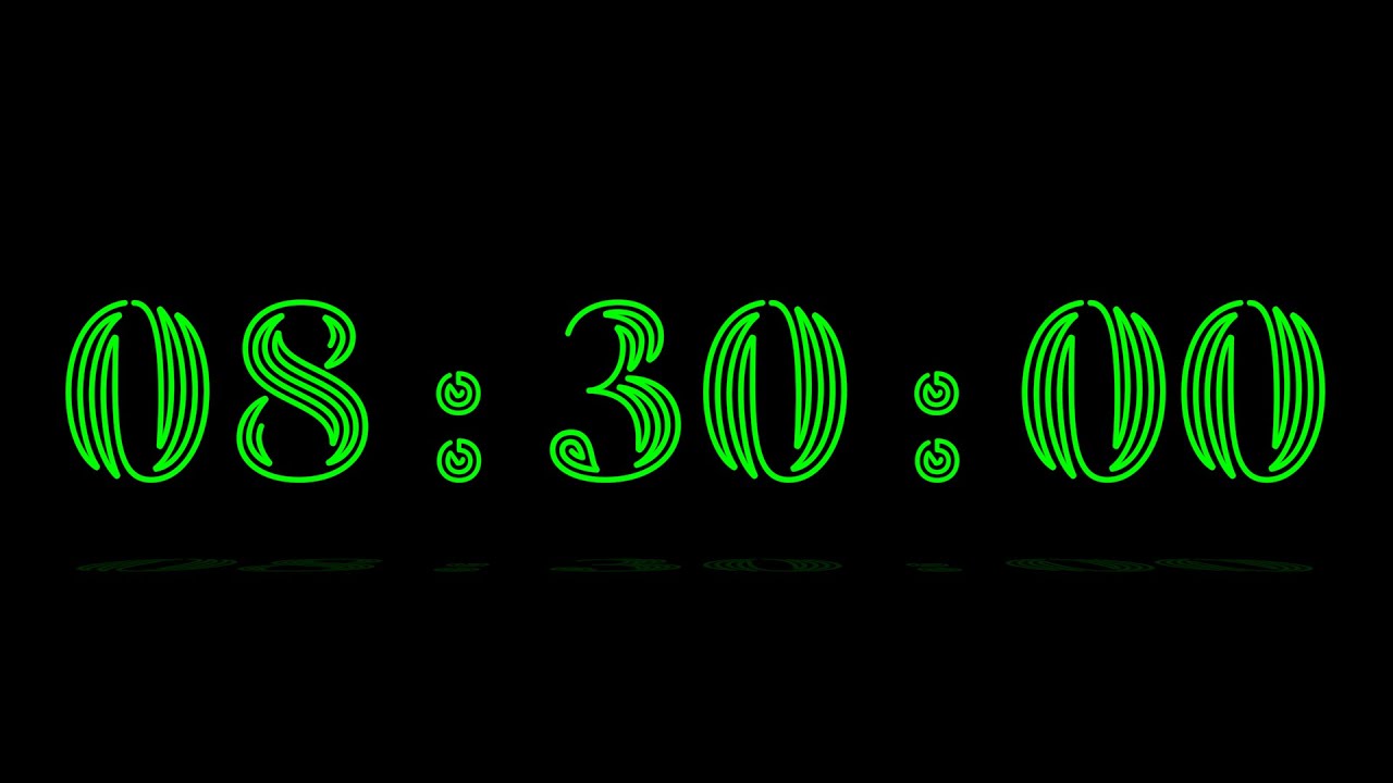 8 Hours and 30 Minutes Countdown Timer with Alarm & Time Markers ...