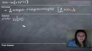 Derivatives of Natural Logs (ln) Example 3 (KristaKingMath)