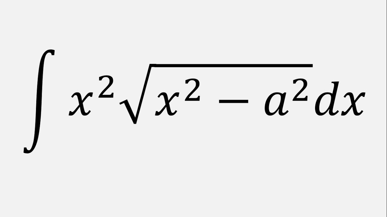 Integral Of X 2 Sqrt a 2 X 2 Dx YouTube integral-of-x-2-sqrt-a-2-x-2-dx-youtube