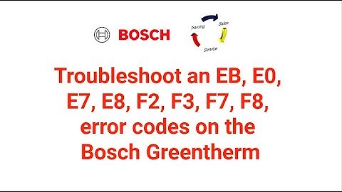 Troubleshoot EB, E0, E7, E8, F2, F3, F7, or F8 error codes on the Bosch Greentherm