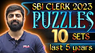 SBI CLERK PRE 2023 Last 5 Years Puzzles, दस का दम, 10 Puzzle Sets  || Reasoning By Dhruvasir....