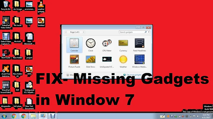 How To Fix Missing Gadgets in Window 7 (100% Solution) !!!