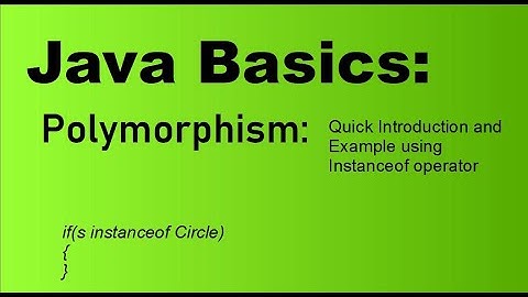 Java Basics: Polymorphism and InstanceOf operator