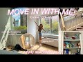 Moving into my first nyc apartment tour unpacking organizing my room  building furniture 