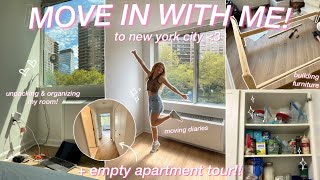 MOVING INTO MY FIRST NYC APARTMENT!! tour, unpacking, organizing my room, & building furniture! ✧˖°
