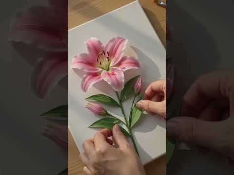 Pink lily 🌸 #nature #drawing #youtubeshorts #ai #lily#shorts #usa#canada#india #youtubesecrets