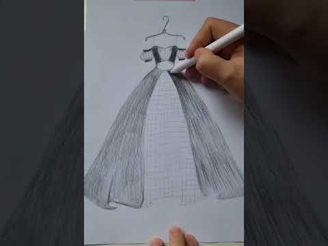 Drawing dress / Fashion sketching / Art designer / Illustration tutorial