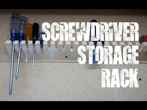 screwdriver storage rack on workbench an idea that worked