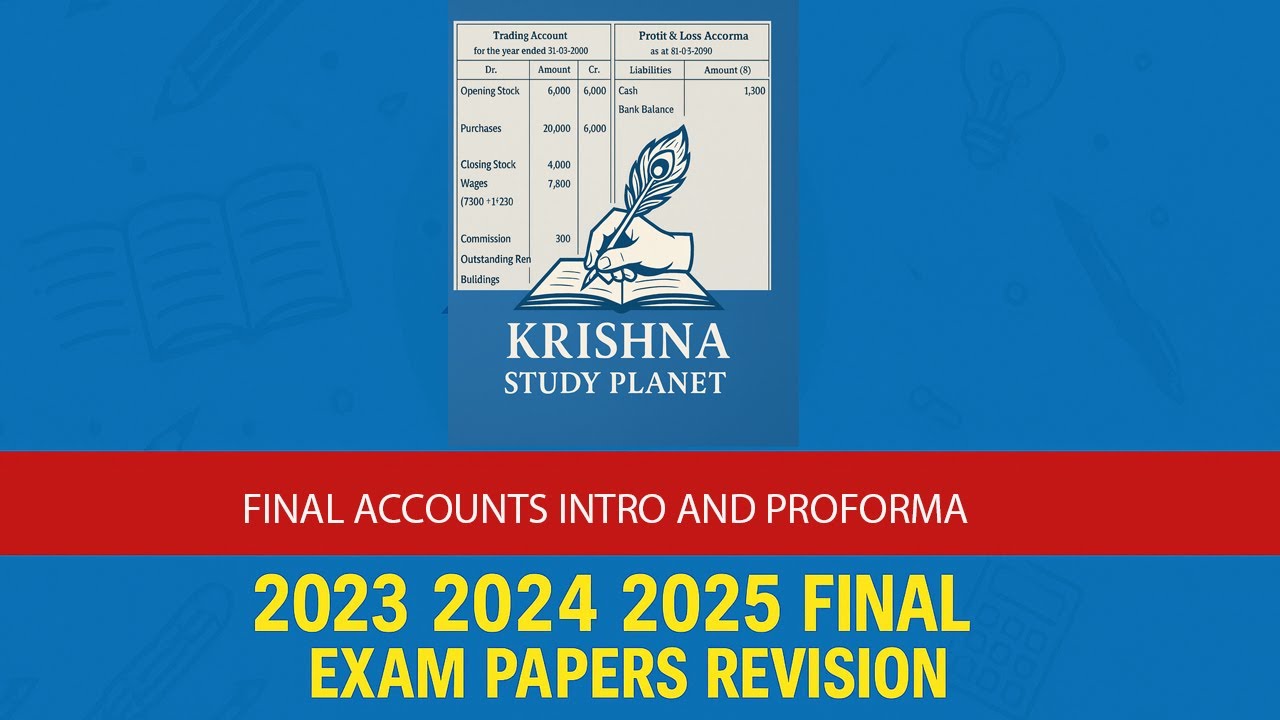 Final Accounts Introduction | Trading, Profit & Loss & Balance Sheet Format (AP & TS Inter 1st year)