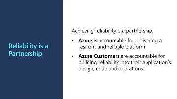 Azure Reliability & Resilience – It’s a partnership