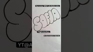 How to draw “SOFIA” in Bubble Letters #shorts