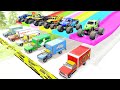 HT Gameplay Crash #72 | Autos De Colores vs Monster Trucks High Speed Jump vs Color Speed Bumps Fail