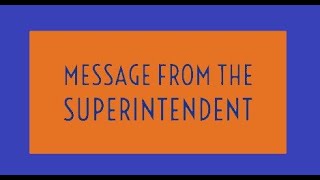 Superintendent Video Message 12/11/2020