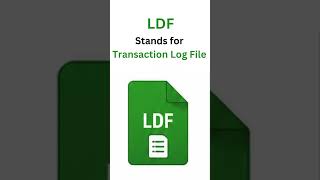 MDF vs LDF Explained in 60 Seconds | SQL Server DBA Must Know
