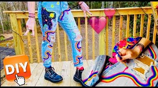 How To Custom Paint Denim Jeans, LV Jeans Tutorial