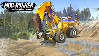 Spintires: MudRunner - Giant Mining Excavator Fails on the Difficult Track