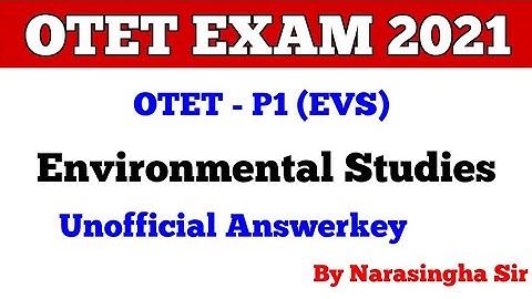 OTET 2021 Environmental Studies (EVS) Questions Discussion !! OTET Answerkey !! By Narasingha Sir !!