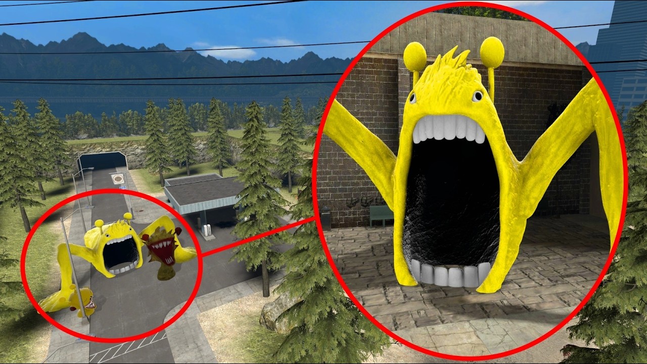 UN DRON capta a SIMON SPRUNKI TAPES EATER en LA CIUDAD - Garry's Mod Sandbox