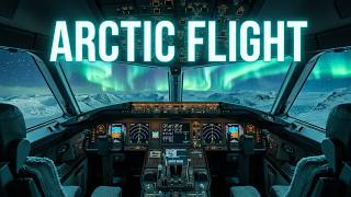 3 Hour Airplane Sound for Sleep | Cockpit View Oslo to Svalbard Arctic Aurora Flight B787 ASMR 💤 screenshot 4