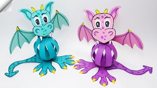 3D paper DRAGON | Moving paper toys by 123 Easy Paper Crafts DIY 5,067 views 6 months ago 9 minutes, 53 seconds