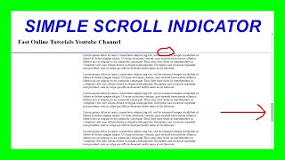 Simple Scroll Indicator Only HTML and CSS - FOT