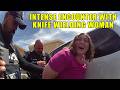 Intense Encounter with 20-Year-Old Woman Holding a Knife