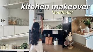 AESTHETIC KITCHEN MAKEOVER cute kitchen finds + decorating & organisation!!!