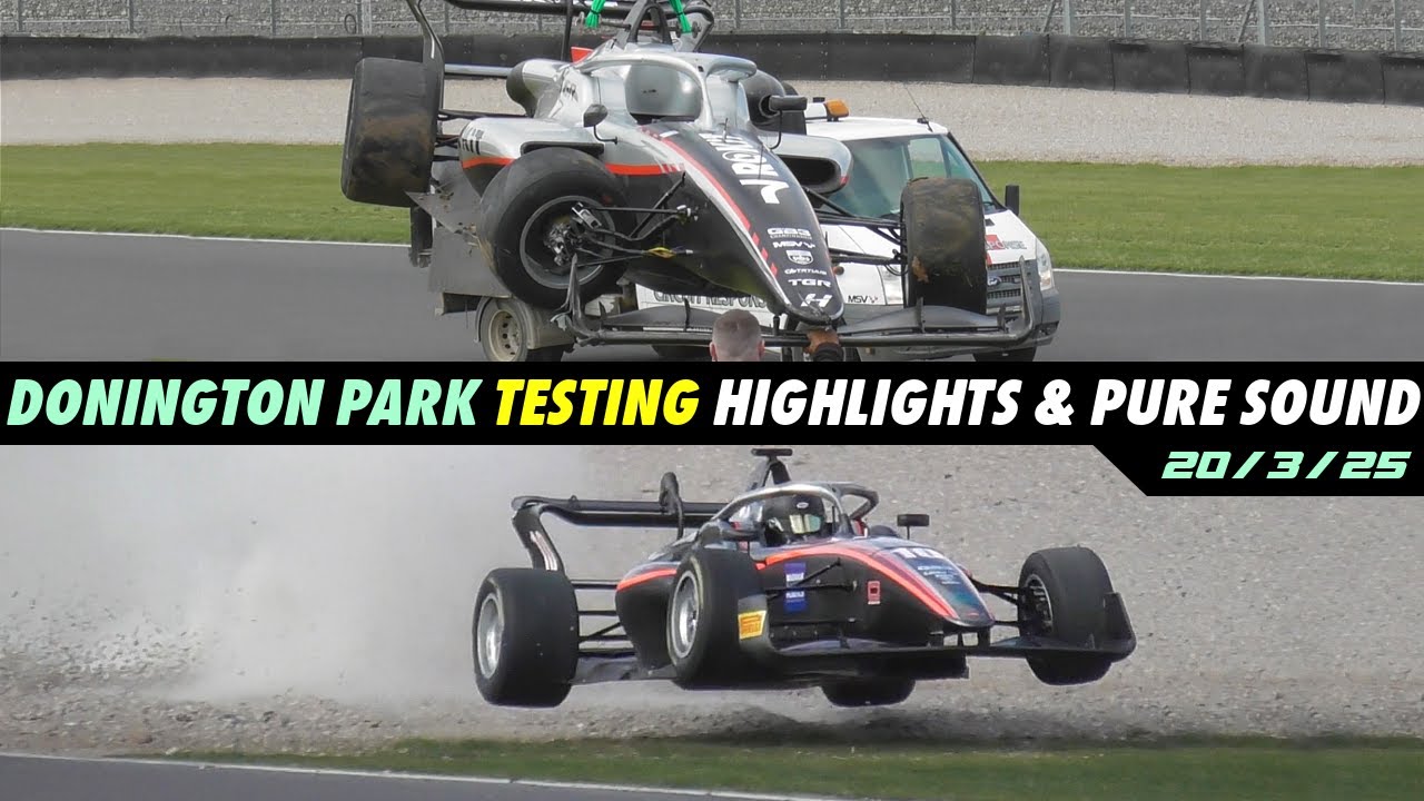 Donington Park Testing, Crashes/Pure Sound (GB3, GB4 & British GT) 6/3/25