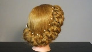 Свадебная прическа на средние волосы. Wedding prom hairstyles Свадебная прическа на средние волосы. Wedding prom hairstyles