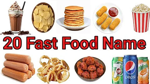 Learn 20 Fast Food Names in English | Fun Vocabulary Video for Kids, Toddlers & Kindergarten