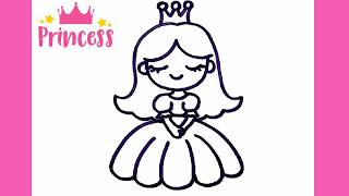 Easy Princess Drawing for Toddlers, How to Draw a Princess screenshot 2