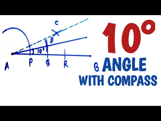 How to construct 10 degree angle with compass. 