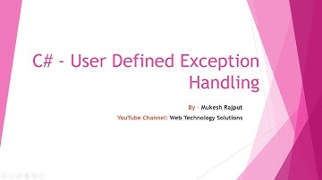User Defined Exceptions in C# Dot Net | By : Mukesh Rajput