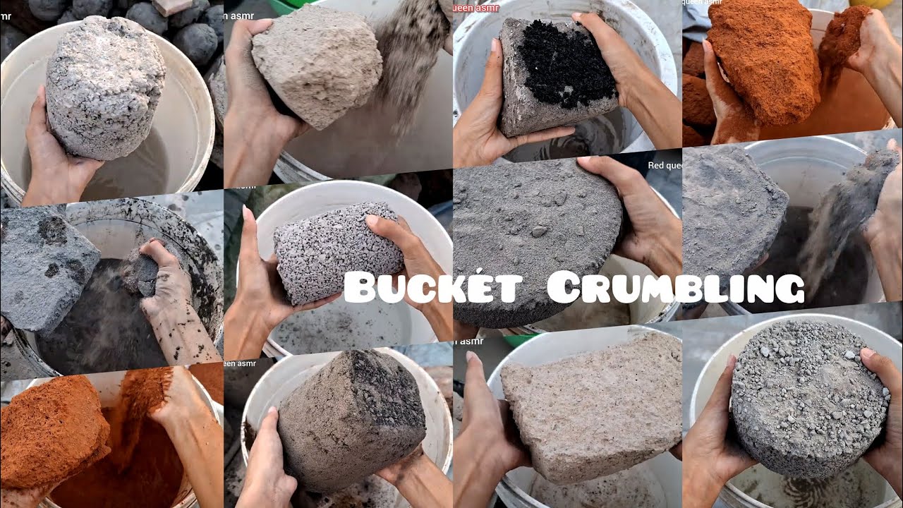 😷Nonstop Bucket Different Textures Dry & water Crumbling • Satysfying • ASMR EDIT 