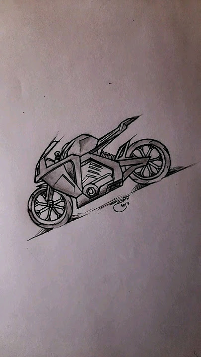 Como desenhar uma moto chopper  Tutorial de desenho passo a passo