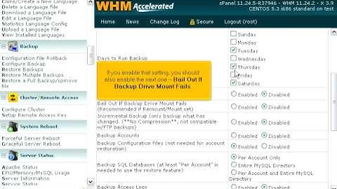 How to enable and configure automatic backups on your WHM server