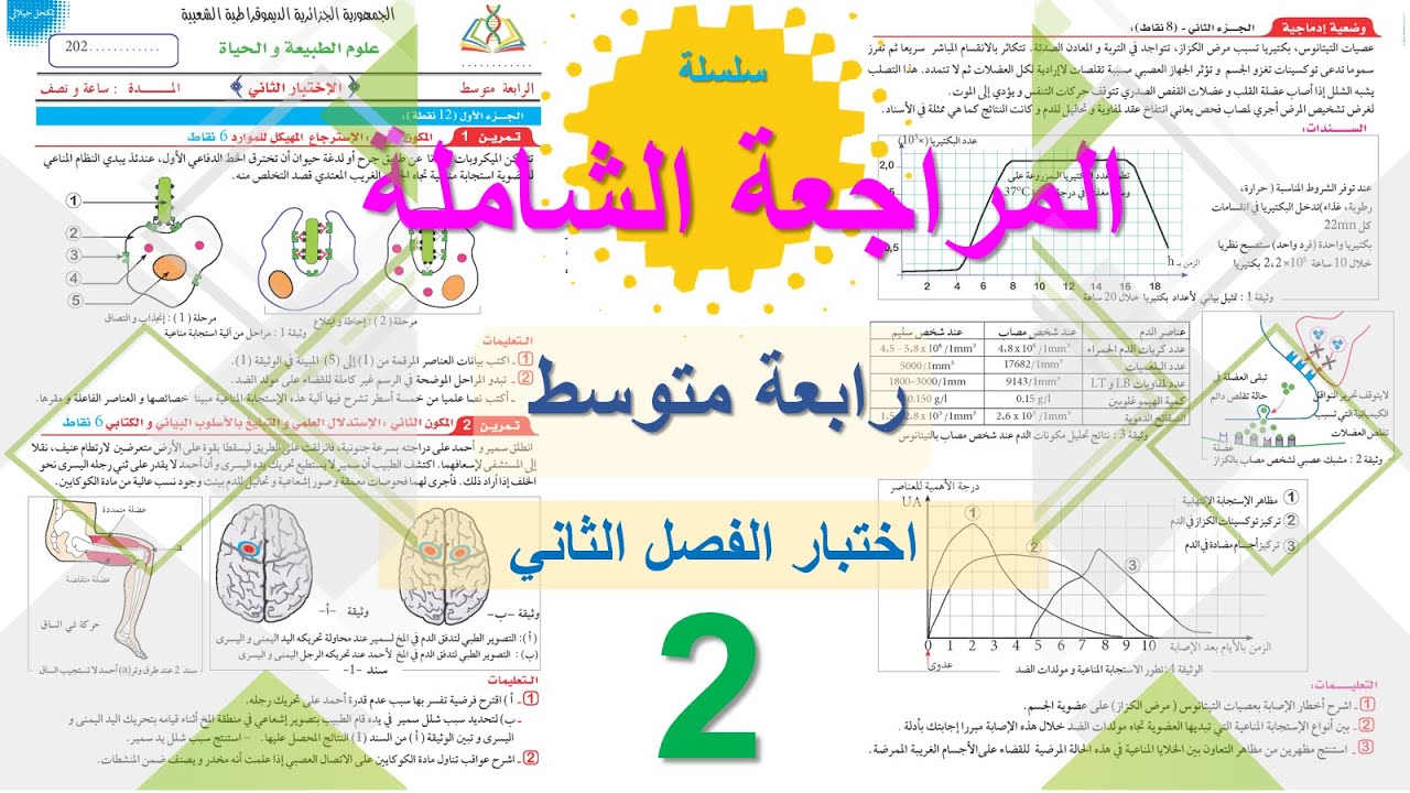 اختبار العلوم الطبيعية الفصل الثاني السنة الرابعة متوسط | اختبار2