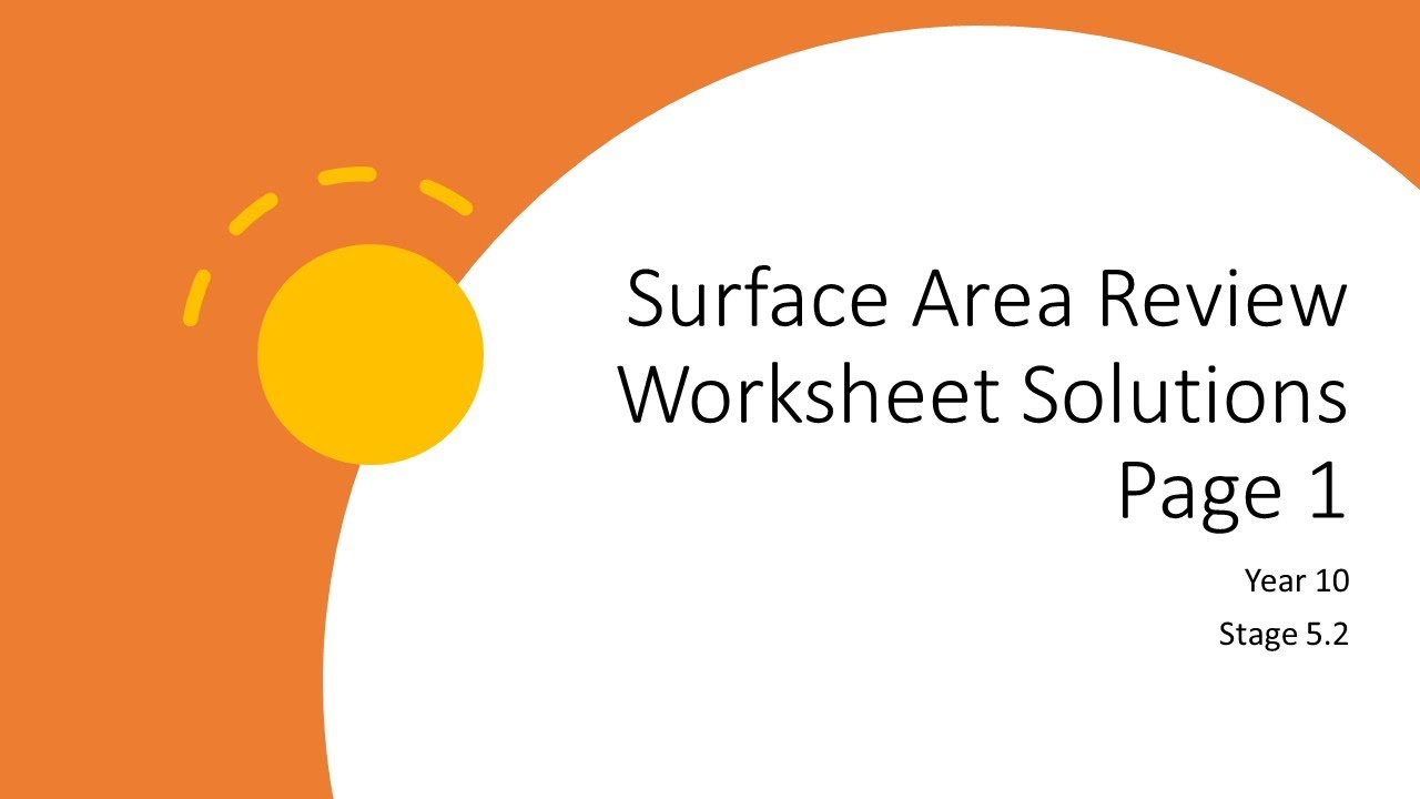 Surface Area Review Worksheet Solutions Page 1 YouTube