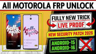 All Moto/Motorola FRP Bypass 2026| Android 15-16 | New Trick 100% Working | No PC Easy Ultra Fast