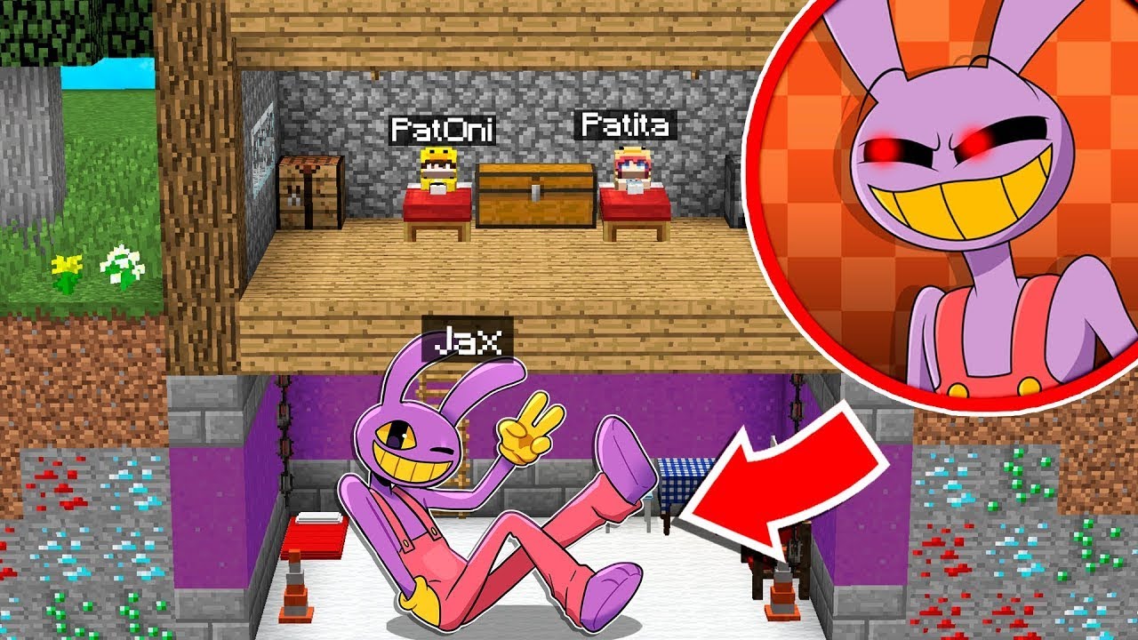 ENCONTRÉ a JAX VIVIENDO DEBAJO de MI CASA en Minecraft! 🐰😱