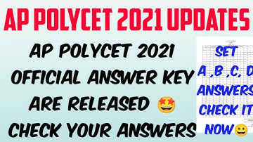 AP POLYCET 2021 OFFICAL ANSWER KEYS ARE RELEASED// CHECK IT NOW